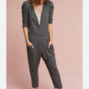 HD in Paris Anthropologie Fidelia Knit gray Jumpsuit Size Medium